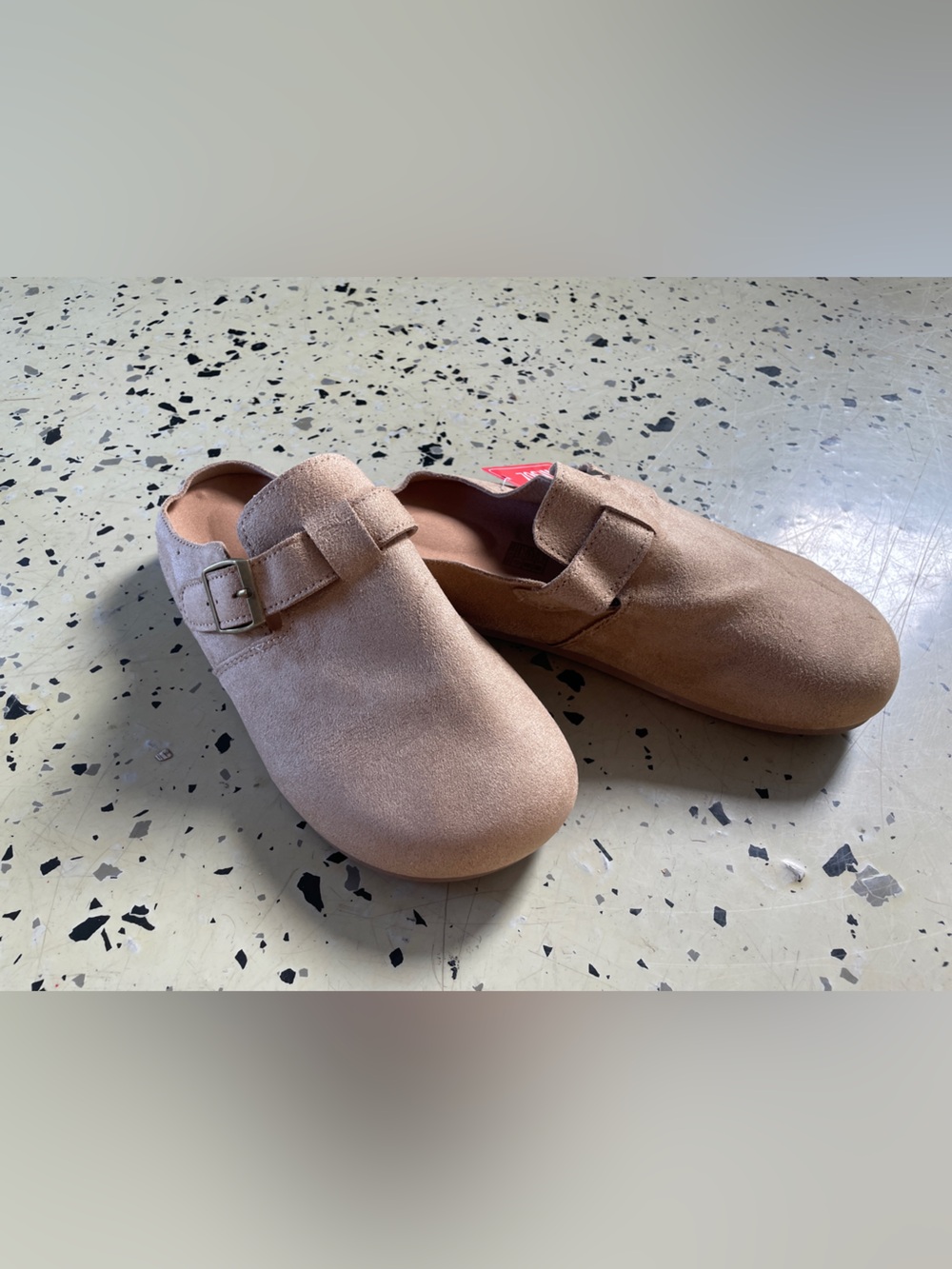 Women's Tan Slip-On Buckle Clog
